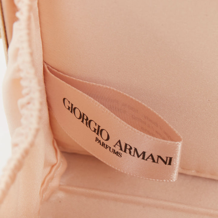 GIORGIO ARMANI 2020 Parfums black canvas gold frame minaudiere box clutch