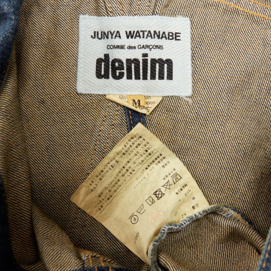 JUNYA WATANABE 2017 washed blue denim deconstructed flare caped jacket M