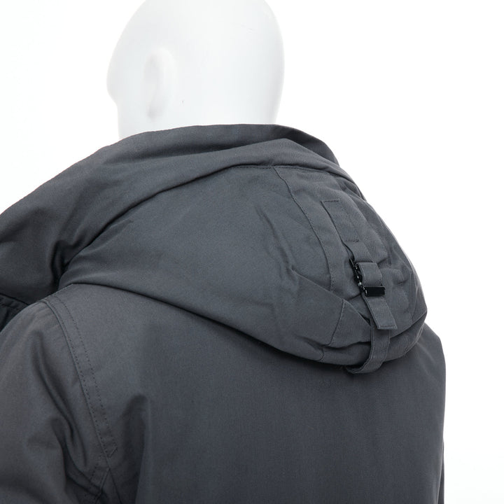 SANDRO Rescue charcoal grey padded technical pocketed hooded utility jacket XS