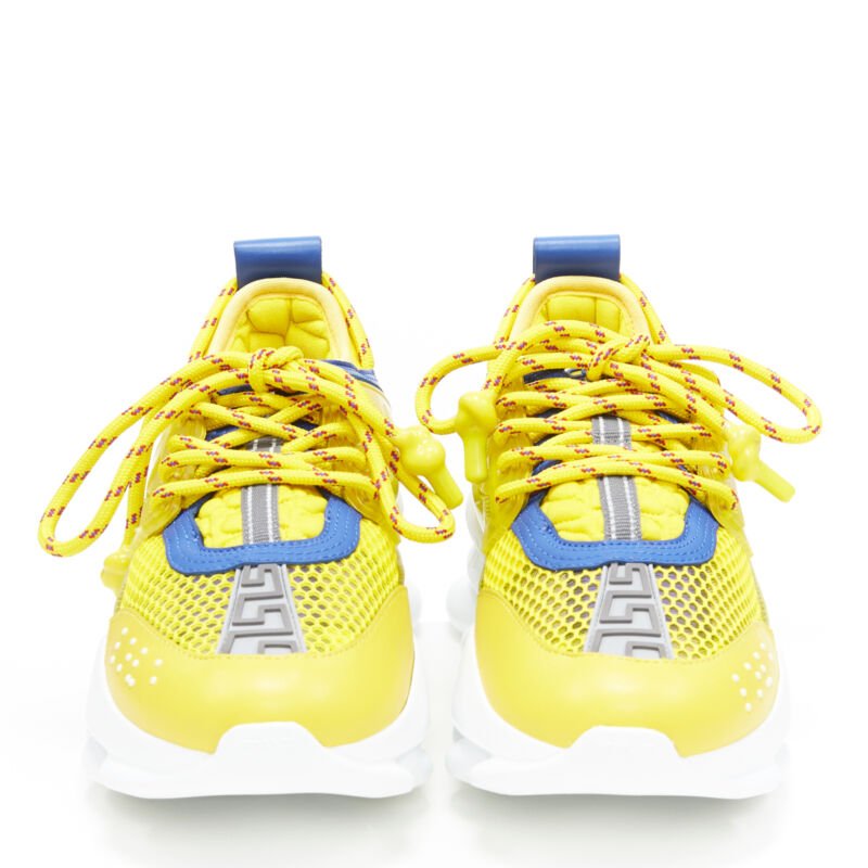 VERSACE Chain Reaction yellow blue low top chunky sole dad sneaker EU35.5