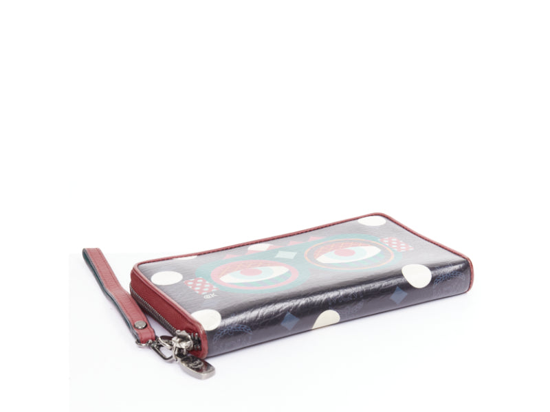 MCM CRAIG KARL 2013 Beyond Snowdome black eye leather zip around long wallet