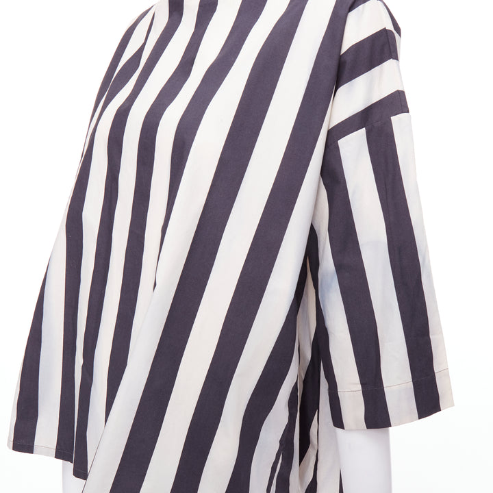 MARNI 2013 black white cotton vertical stripes bateau top IT36 XXS