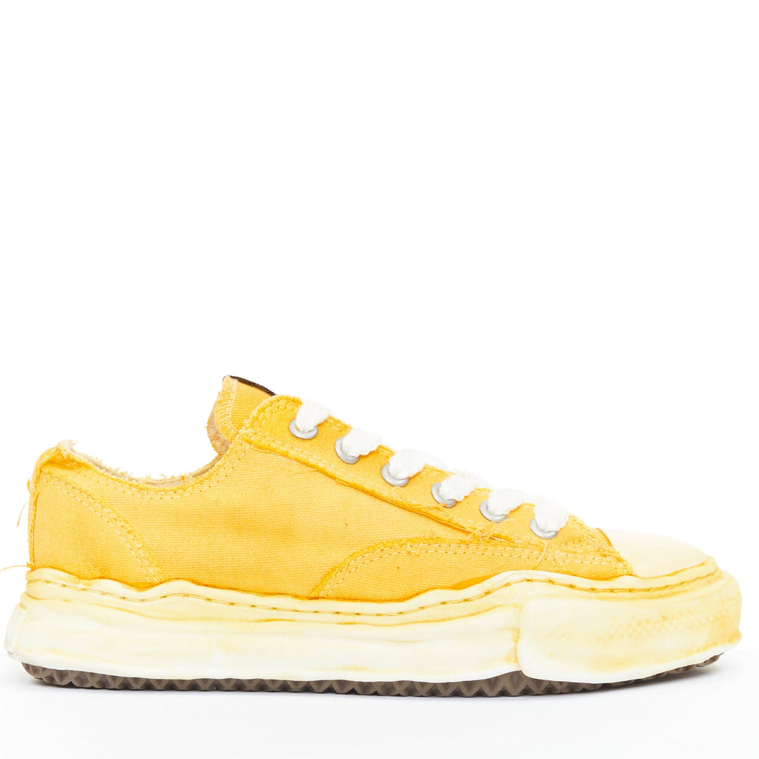 MAISON MIHARA YASUHIRO Peterson Overdyed yellow canvas melted sole sneakers EU42