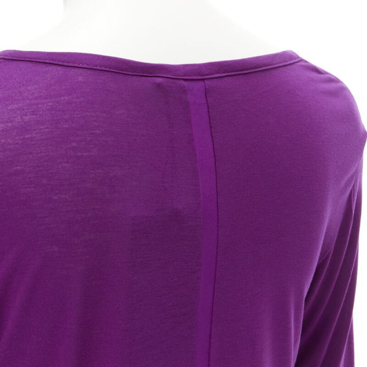 THE ROW Hazelton 100% viscose purple scoop neck long sleeve tshirt S