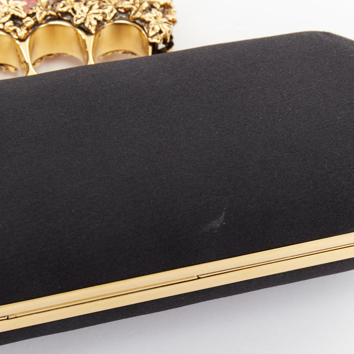 ALEXANDER MCQUEEN 2013 Stained Glass Crystal Crown Knuckle Box satin clutch