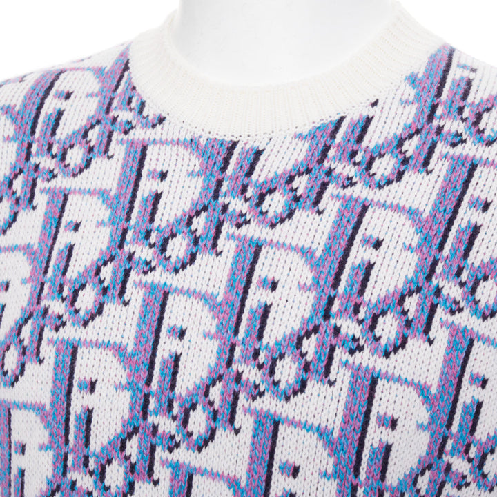 DIOR HOMME Multicolored Oblique jacquard wool cashmere blend sweater S
