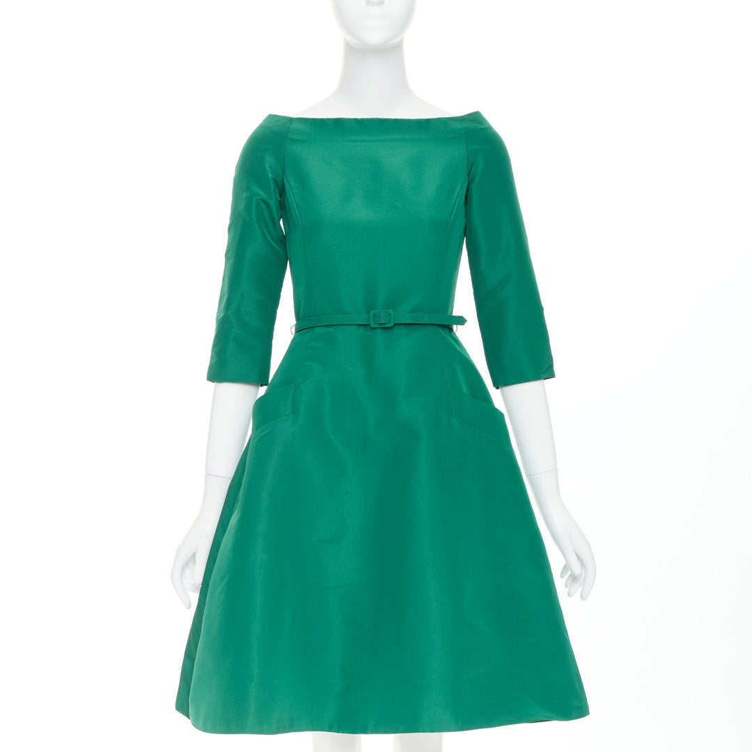 oscar de la renta green dress Oscar de la Renta by Oscar De La Renta - Green Women Party/Cocktail Dress