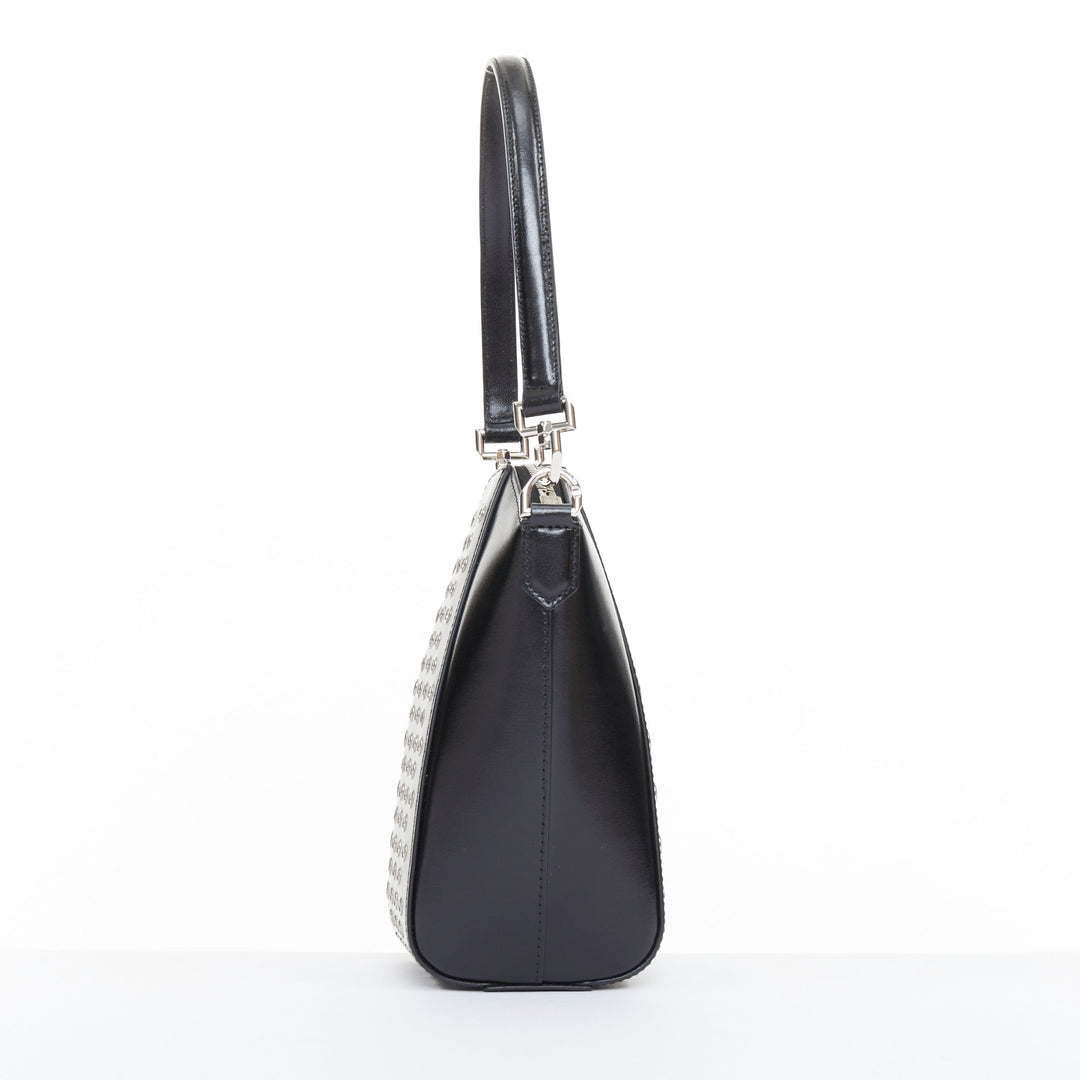 rare GIVENCHY Runway Antigona Vertical silver eyelets black box calfskin bag
