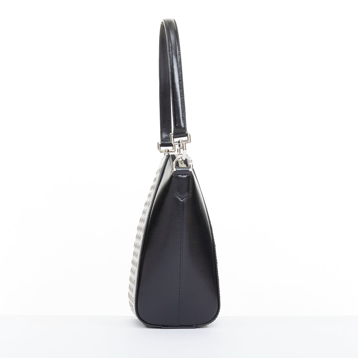 rare GIVENCHY Runway Antigona Vertical silver eyelets black box calfskin bag