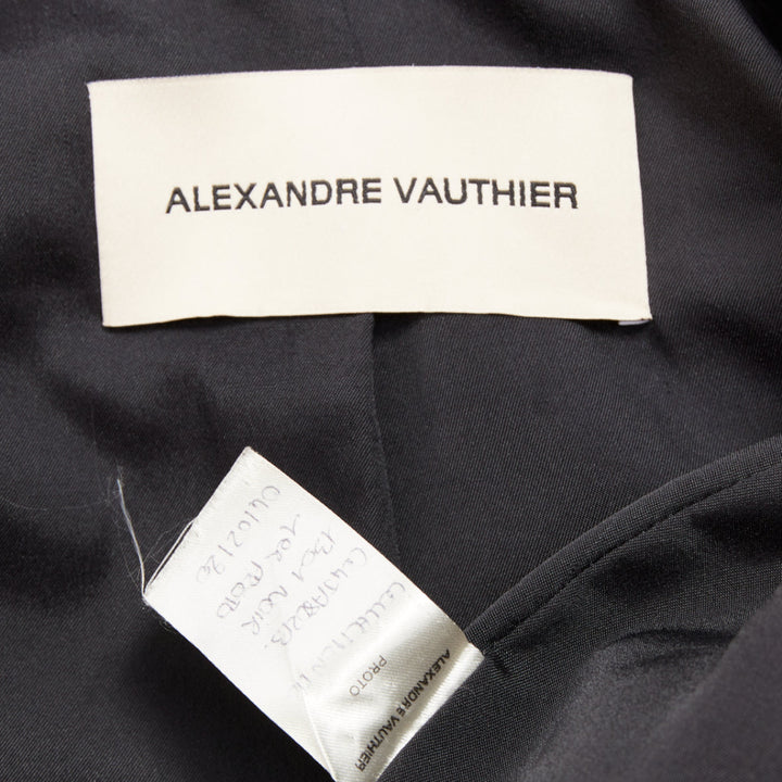 ALEXANDRE VAUTHIER black wool gold sunburst button double breasted blazer jacket