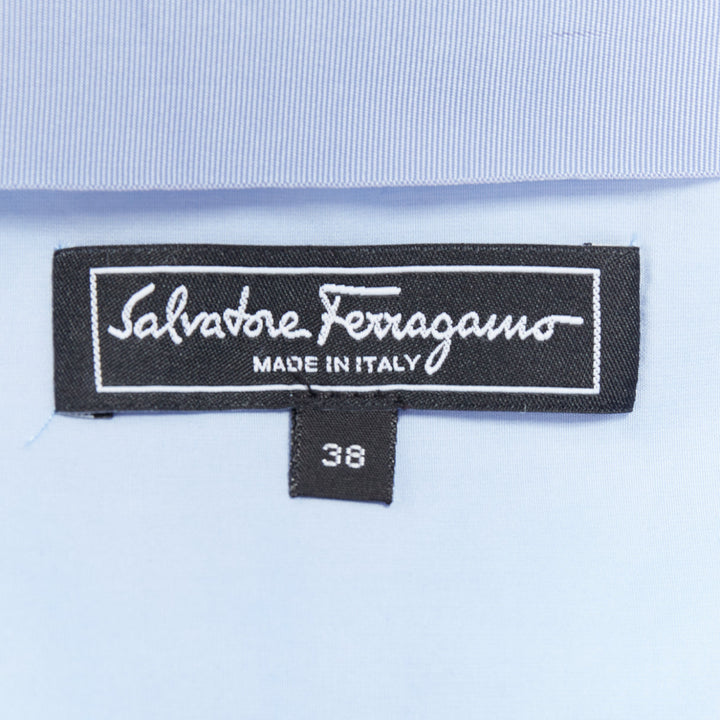 SALVATORE FERRAGAMO Runway light blue strapless bodice long dress IT38 XS