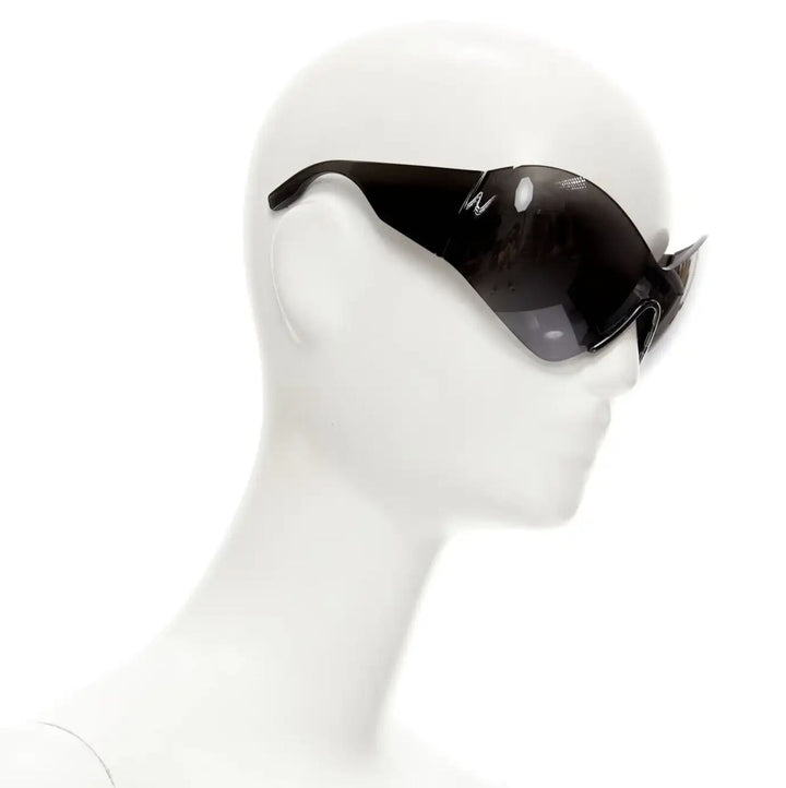 BALENCIAGA DEMNA Runway Mask Butterfly black shield sunglasses Kardashian