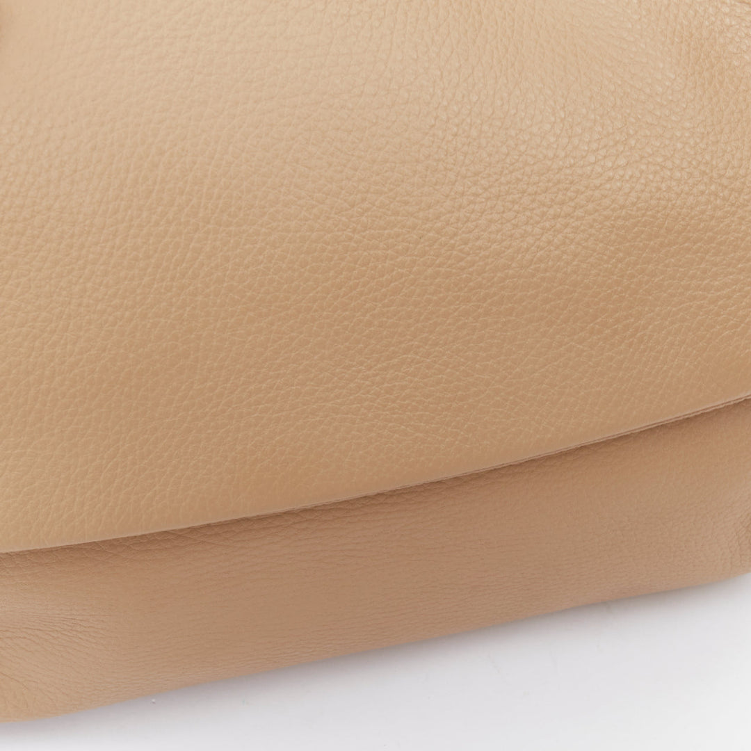 DOLCE GABBANA Miss Sicily beige grained calfskin leather medium satchel bag