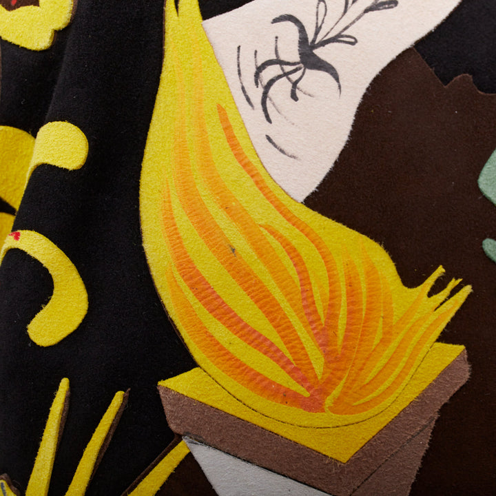 CHRISTIAN DIOR black suede lambskin leather patchwork biker jacket FR36 S