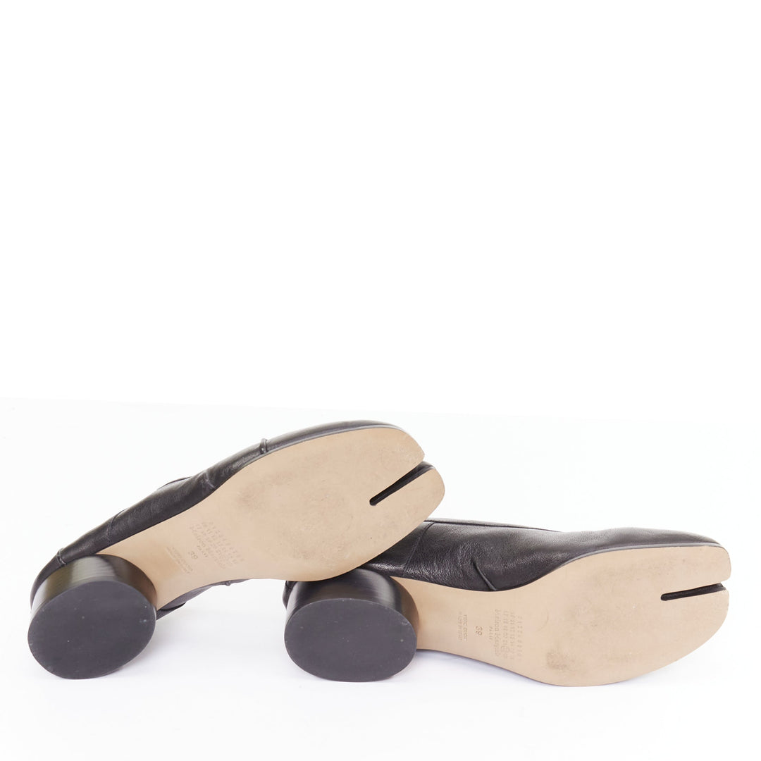 MAISON MARGIELA 2024 Tabi Ballerina 30mm black split toe cylinder heel pump EU39