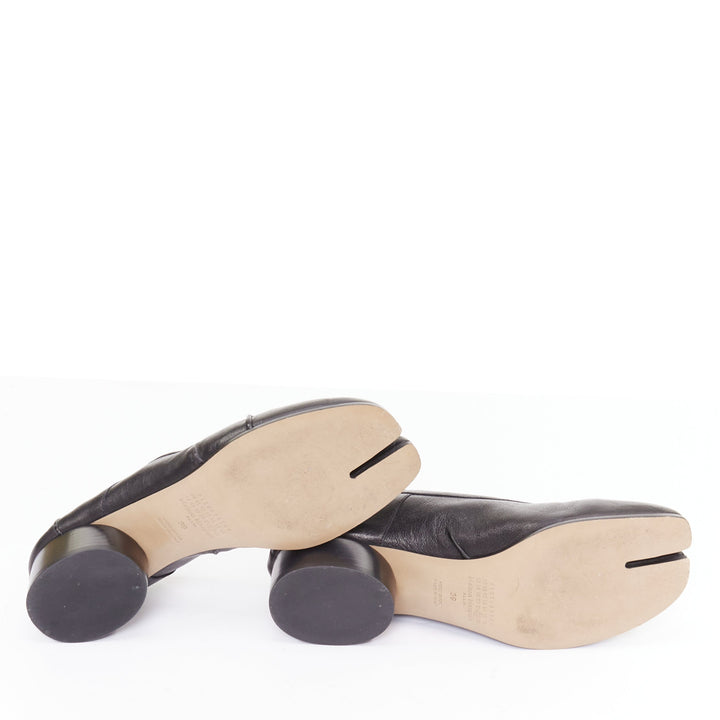 MAISON MARGIELA 2024 Tabi Ballerina 30mm black split toe cylinder heel pump EU39