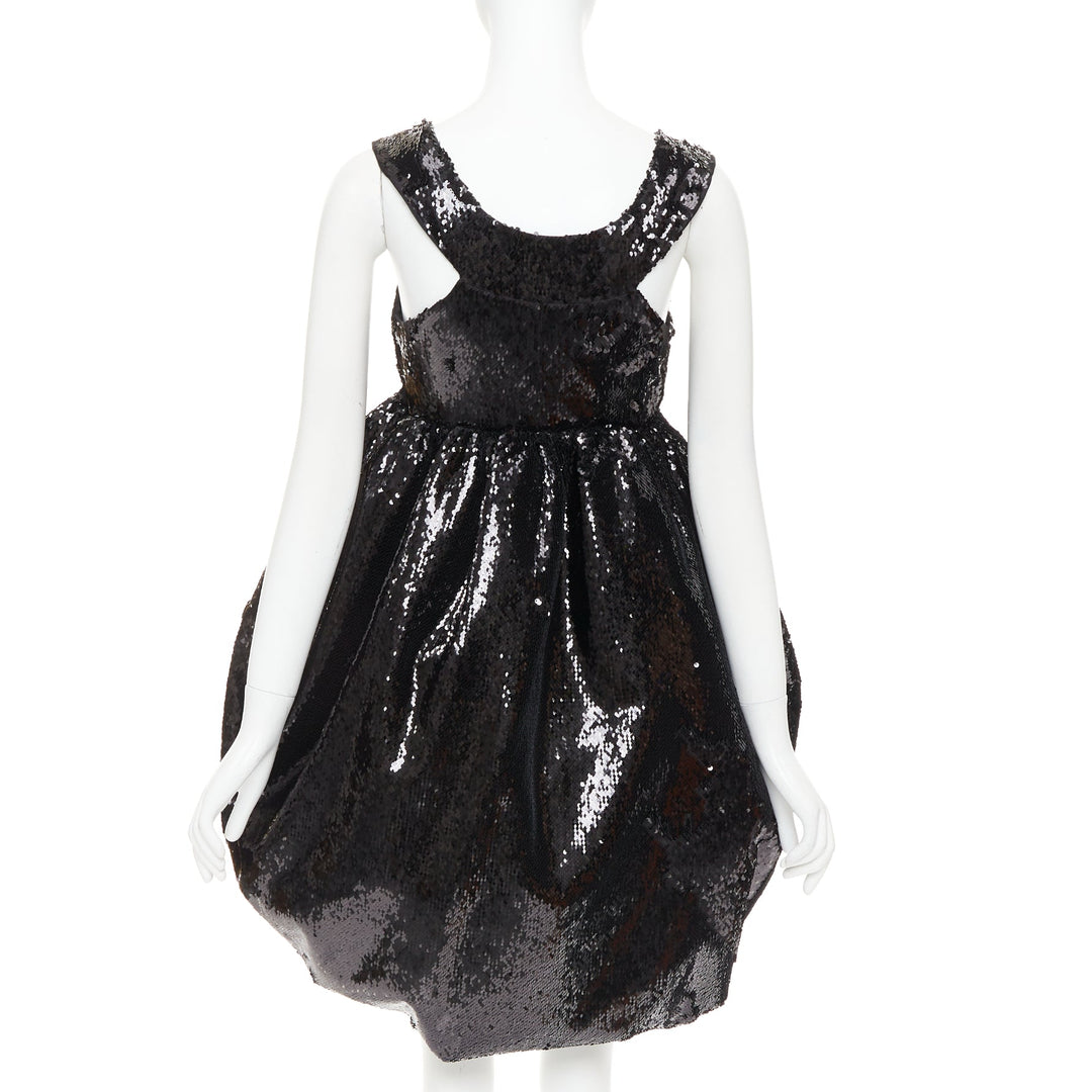 ALEXANDRE VAUTHIER COUTURE SS2025 Runway black sequinned tulle puff bubble dress