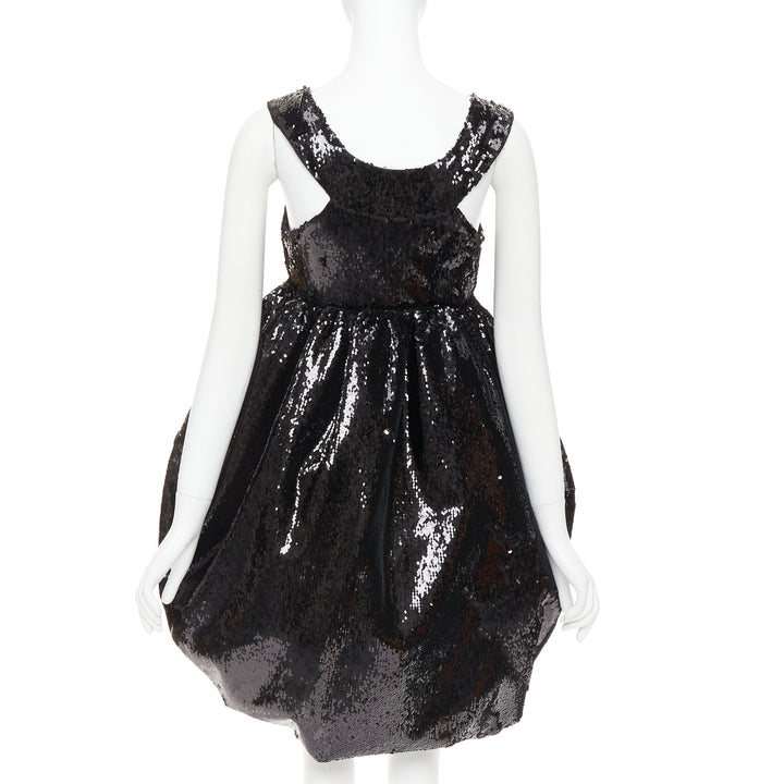 ALEXANDRE VAUTHIER COUTURE SS2025 Runway black sequinned tulle puff bubble dress
