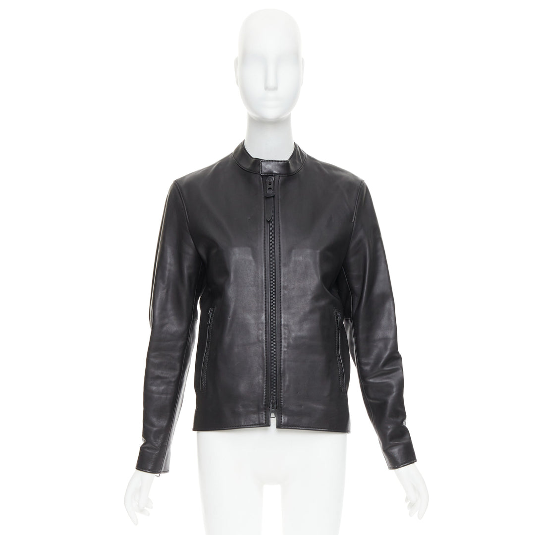 COACH Racer black cow leather zip up racing jacket US0 XS