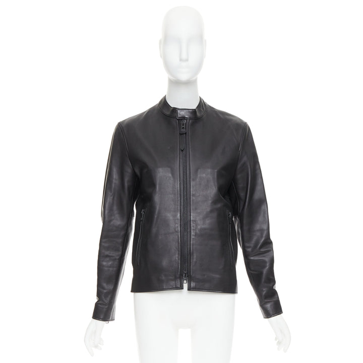 COACH Racer black cow leather zip up racing jacket US0 XS