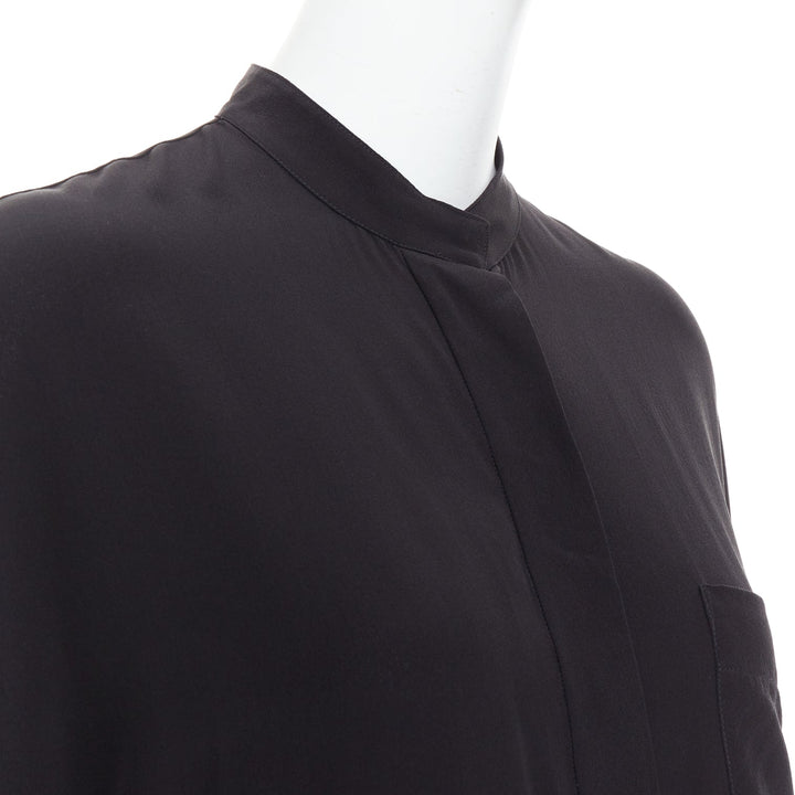 HAIDER ACKERMANN 100% silk black drop shoulder oversized shirt FR38 M