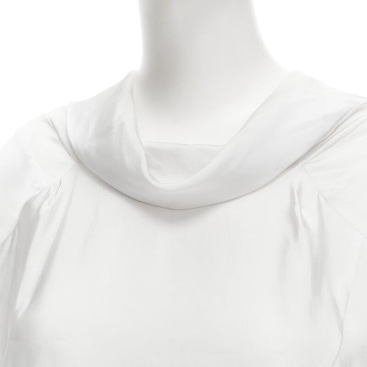 MARNI white viscose cowl neck curved seam slit pocket top IT38 XS