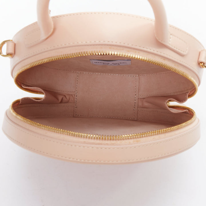 MANSUR GAVRIEL Circle light pink leather gold logo crossbody bag