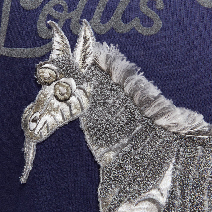 LOUIS VUITTON Chapman Brothers navy cotton LV logo horse embroidery sweater M