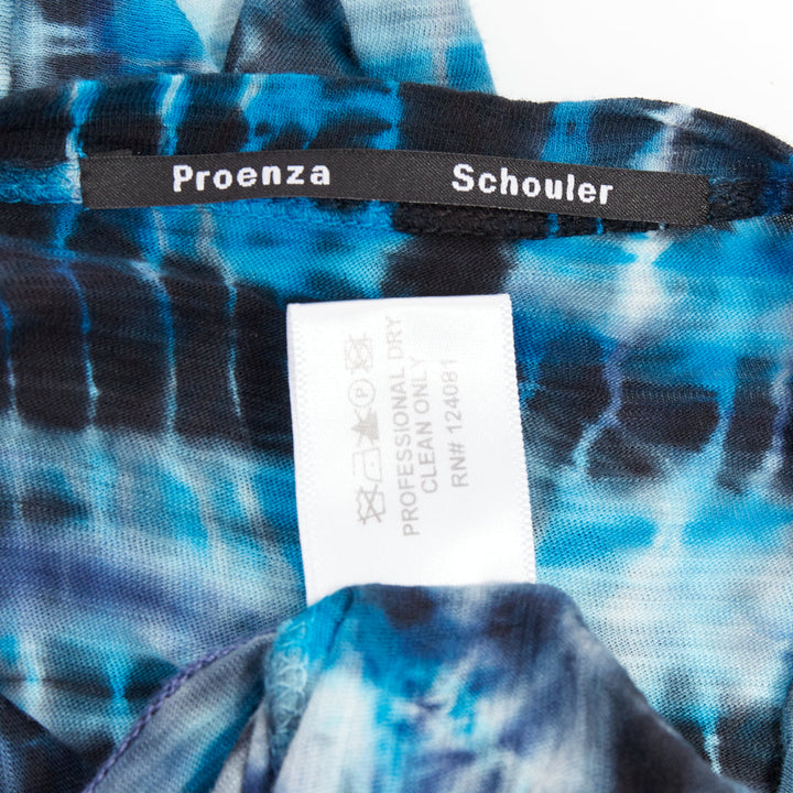 PROENZA SCHOULER Signature blue tie dye cotton long sleeve crew top M