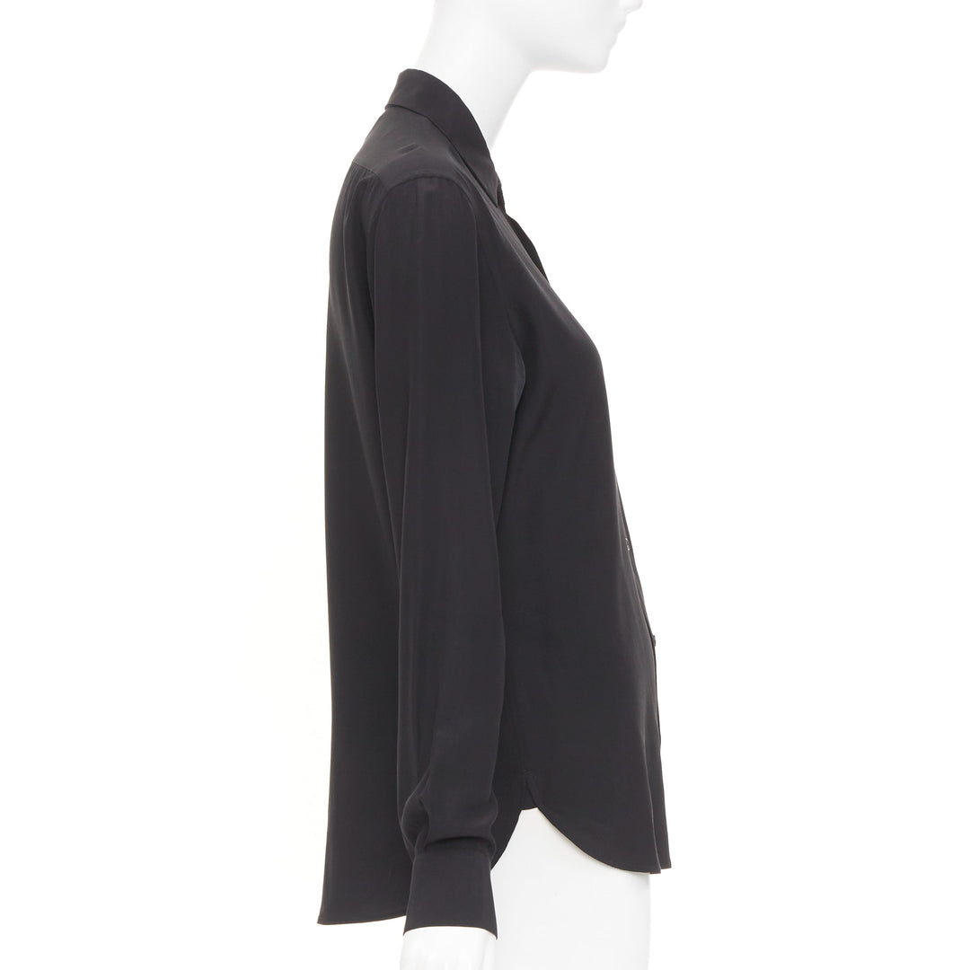 SAINT LAURENT 2015 fluid silk pointed collar button down classic shirt EU 37 XS