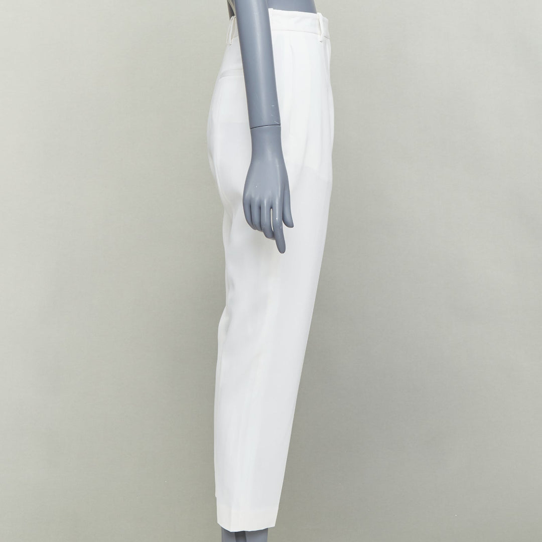 ALEXANDER MCQUEEN 2020 cream virgin wool curved side seam pants IT38 XS