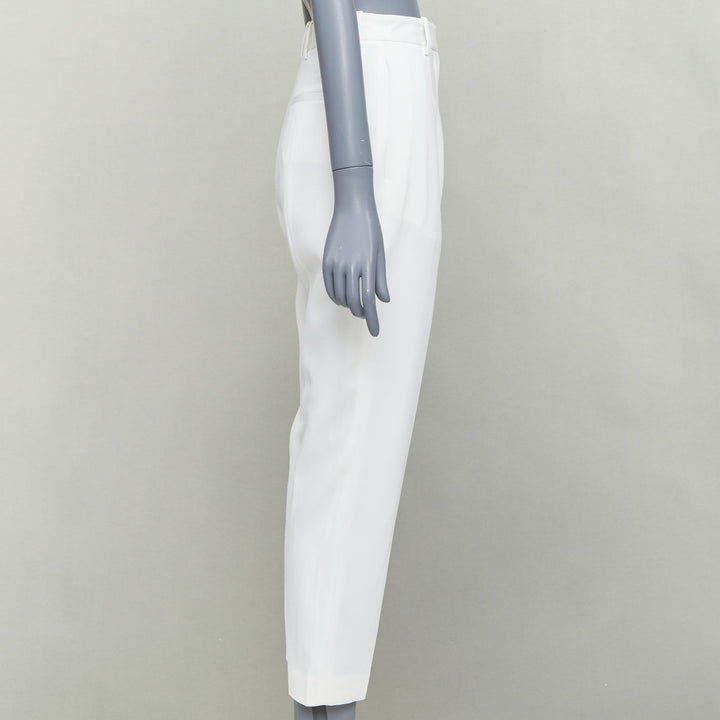 ALEXANDER MCQUEEN 2020 cream virgin wool curved side seam pants IT38 XS
