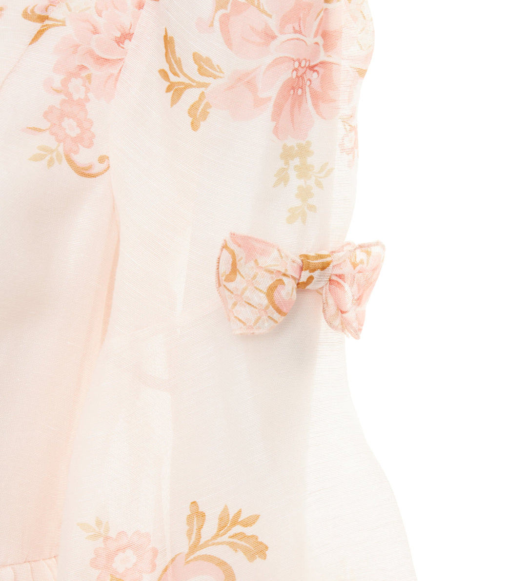 ZIMMERMANN 2022 Runway Postcard Bow rose pink silk linen organza dress US1 XS