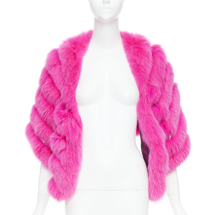 rare CHRISTIAN DIOR John Galliano 2005 Vintage pink fur leopard silk panel shawl