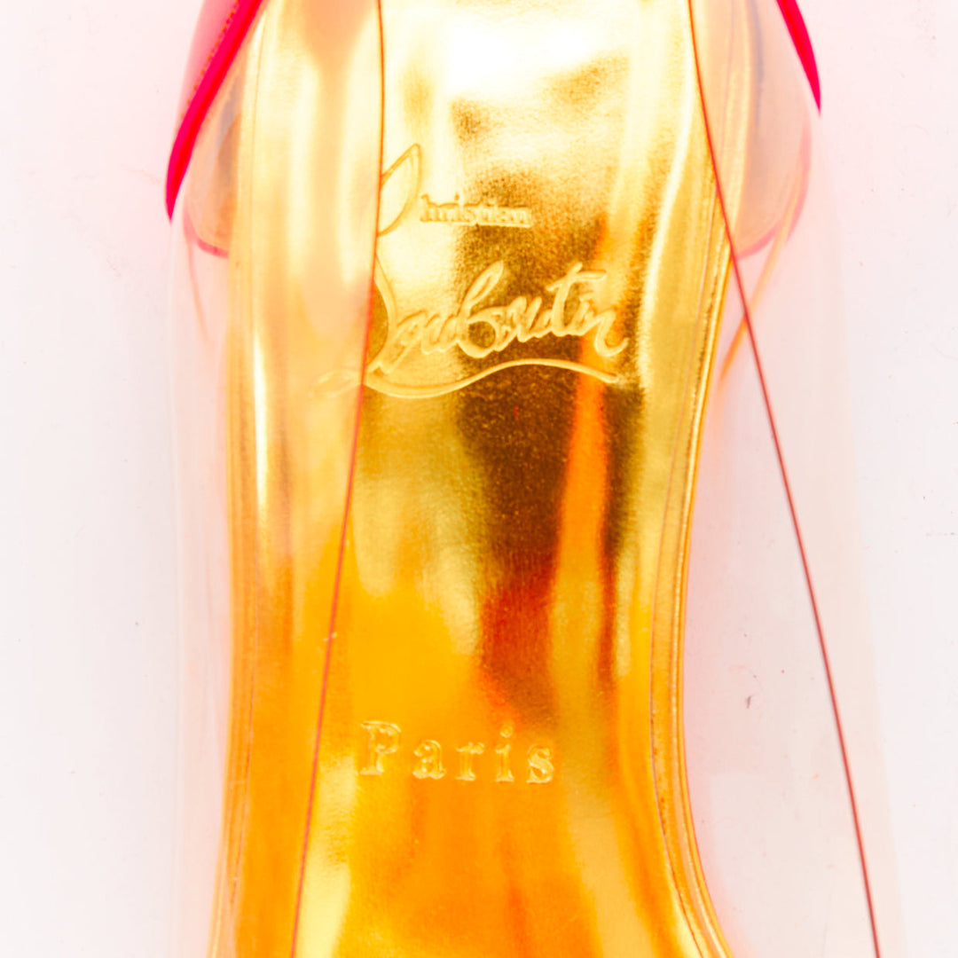 CHRISTIAN LOUBOUTIN 2013 Corbeau Flat Ayers Specchio neon ballet shoes