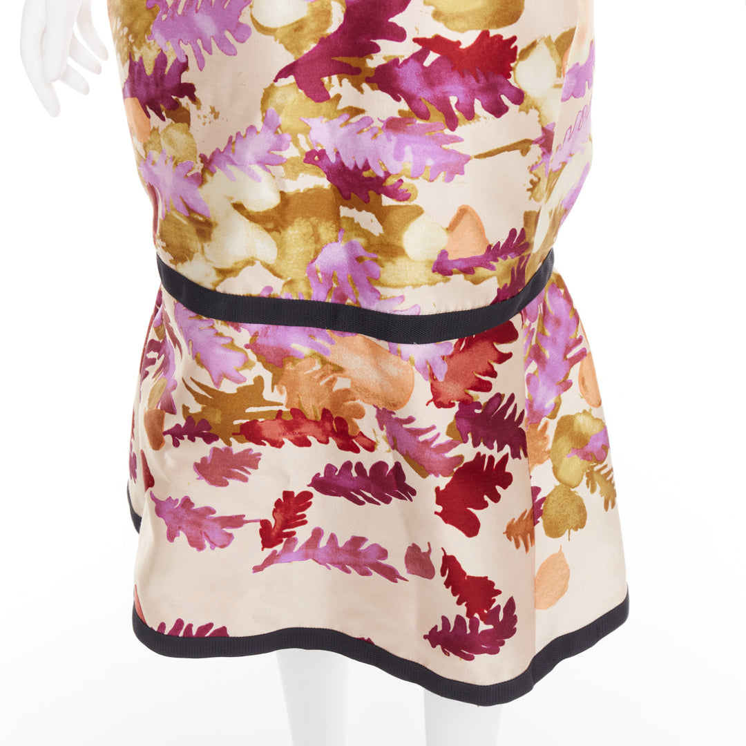 rare PRADA 1999 Runway Vintage neoprene duchess floral bondage dress IT38 XS
