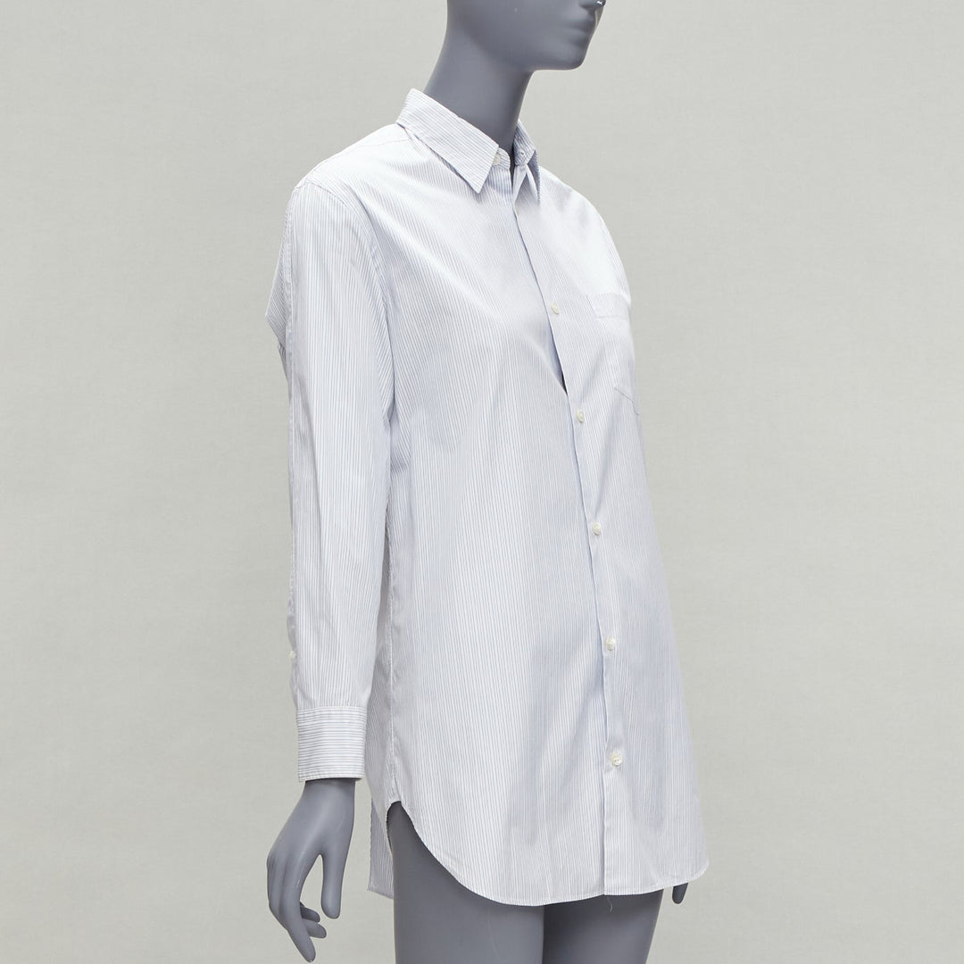 JUNYA WATANABE 2016 blue white pinstripe split back tunic shirt XS