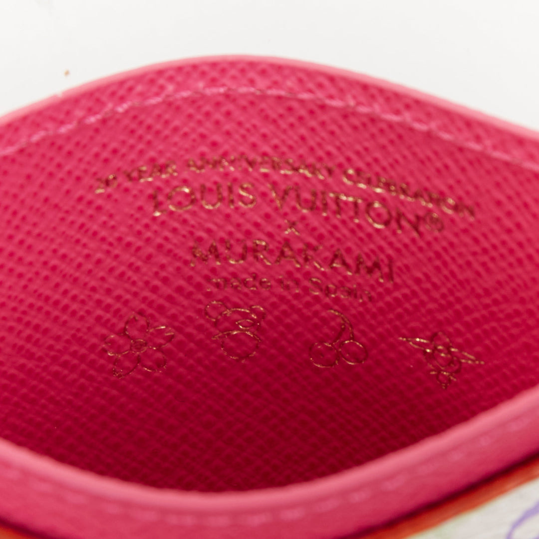 LOUIS VUITTON 2025 Runway Takashi Murakami white Monogram Multicolore cardholder