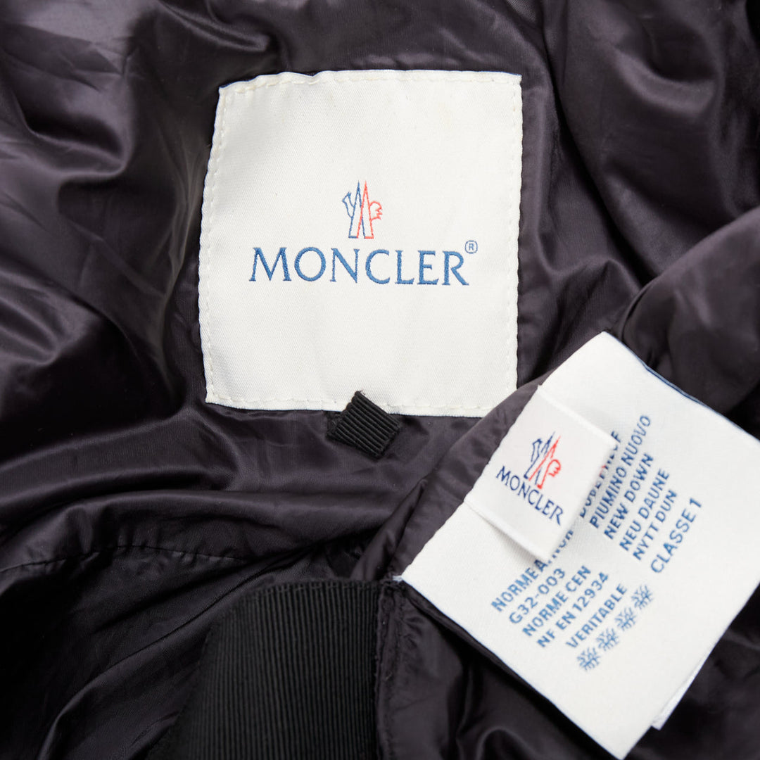 MONCLER G32-003 black layered down filled puffer tuxedo blazer top