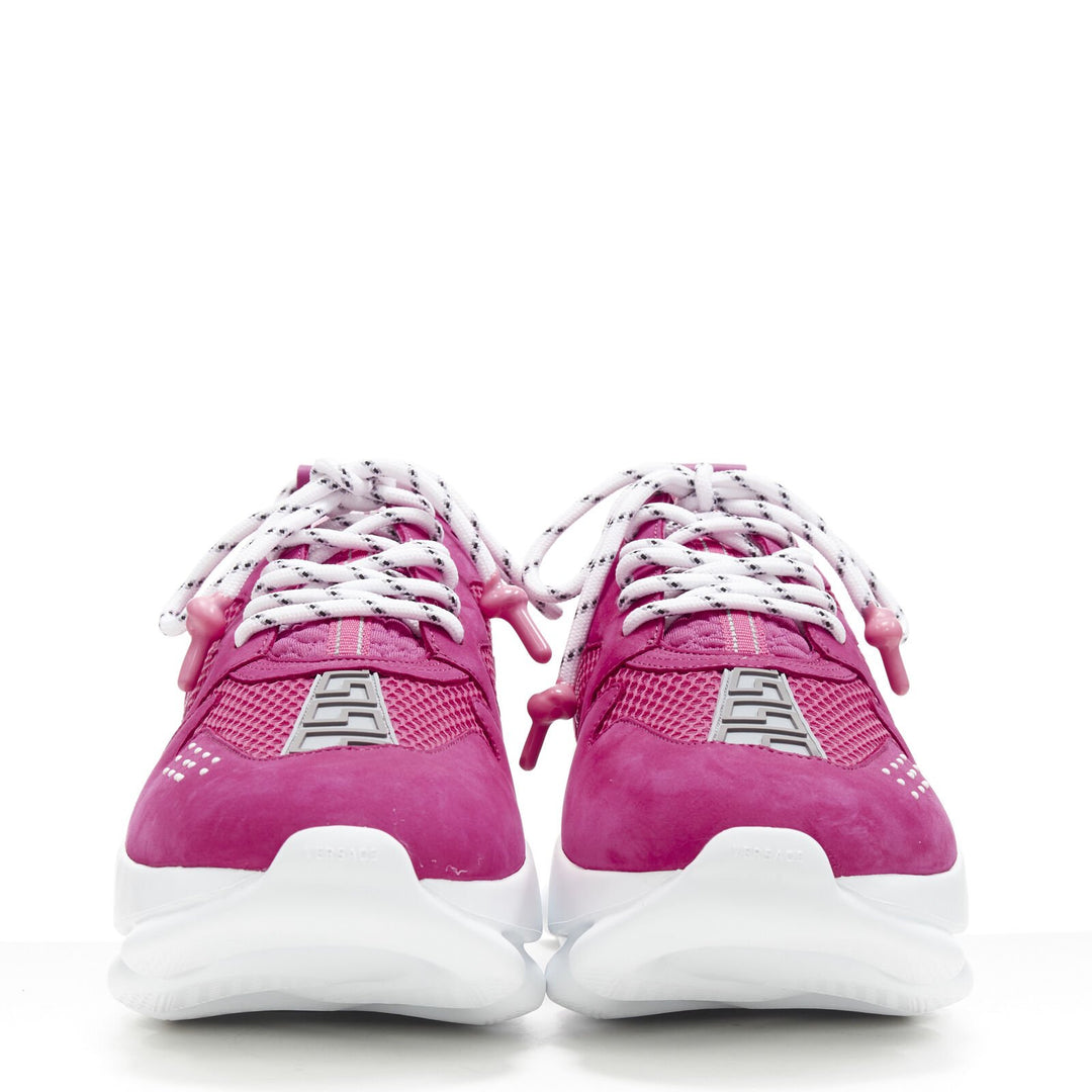 VERSACE Chain Reaction Blowzy all pink suede low top chunky sneaker EU39