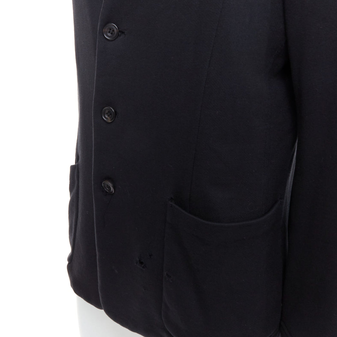 ATO black cotton jersey panelled pocketed cropped blazer IT46 S