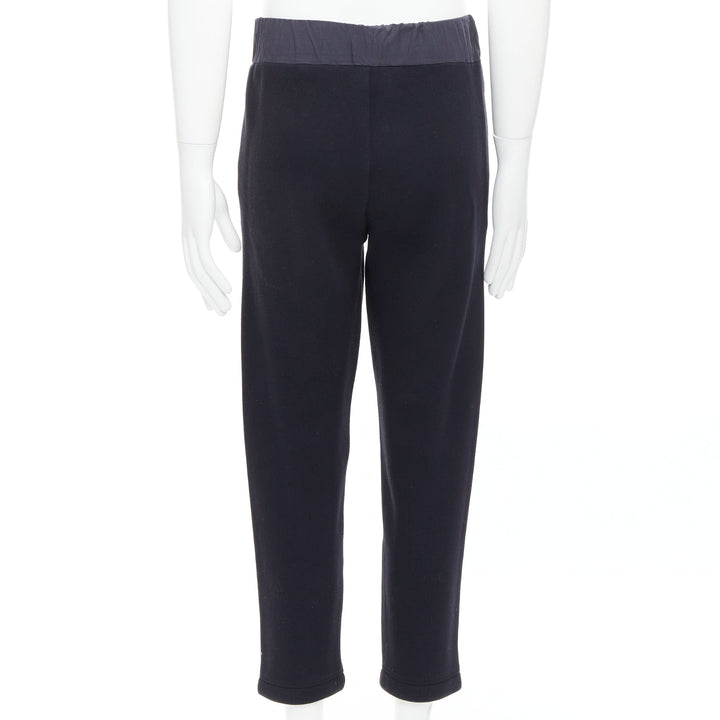 BOTTEGA VENETA navy cotton blend contrast waist bant jogger sweat pants IT44 XS