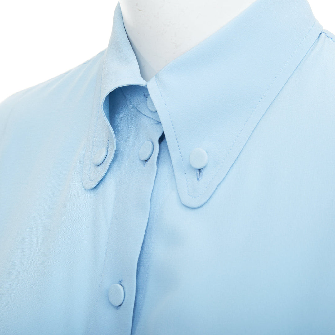 GUCCI 2015 light blue fluid button up long sleeve casual blouse shirt IT40 S