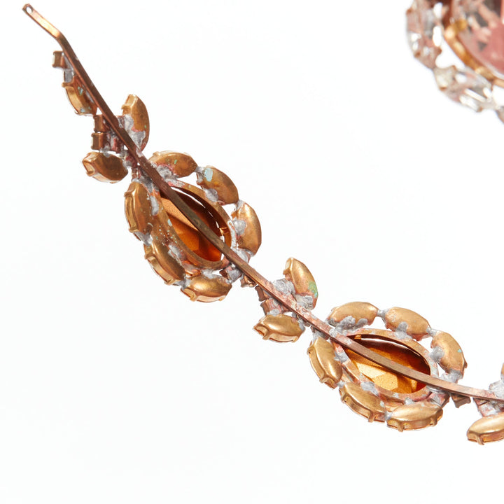 rare MEADHAM KIRCHHOFF Lilien Czech Runway crystals pearl bronze alice headband