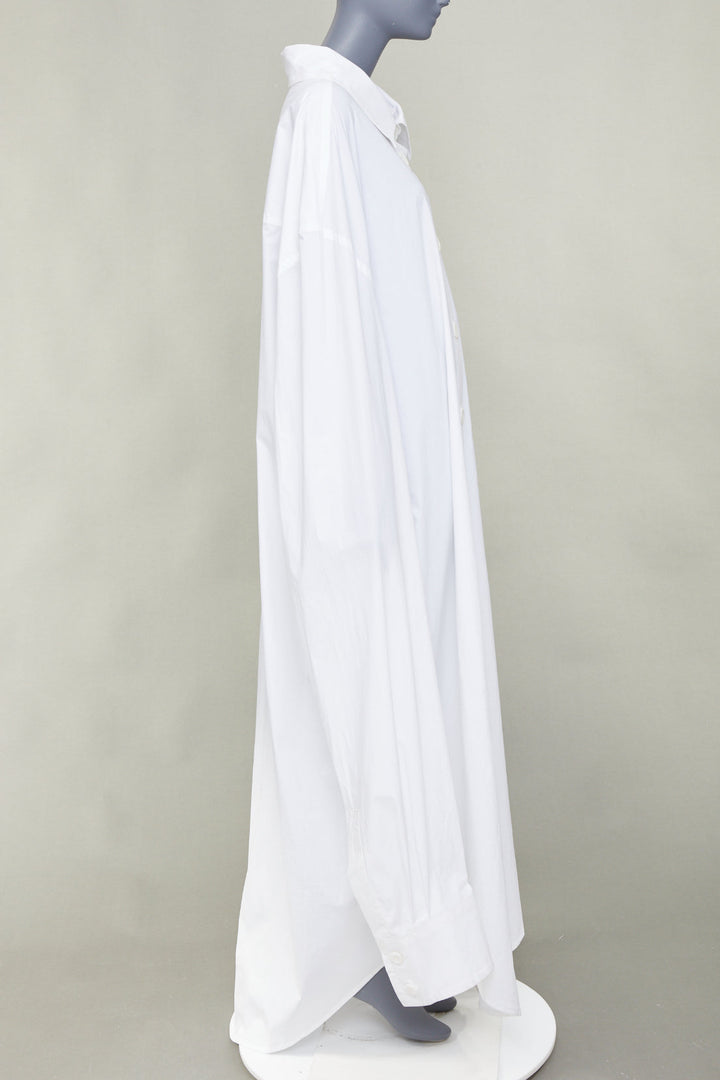 MOSCHINO Couture! white cotton poplin oversized maxi shirt dress IT50