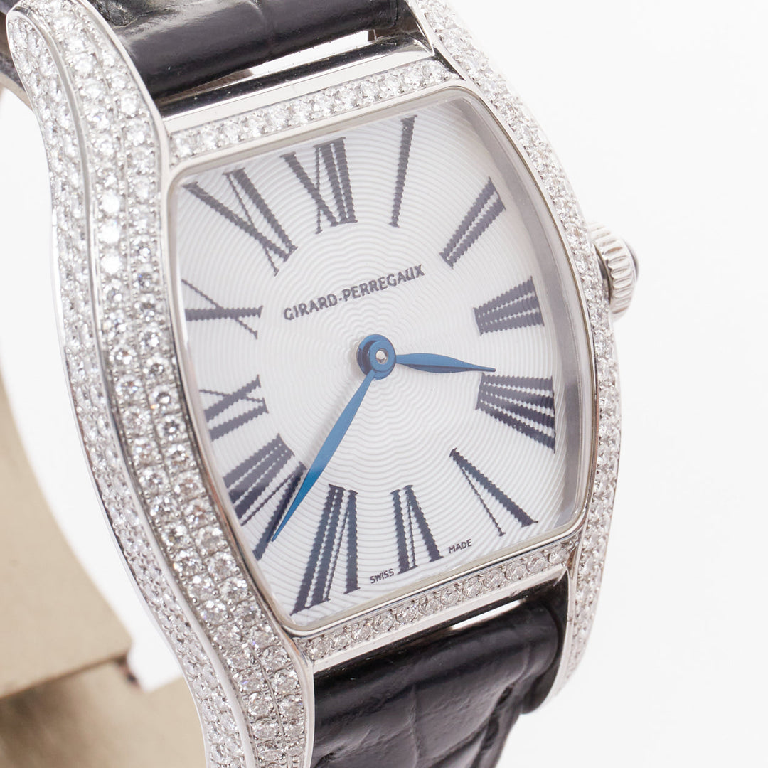 GIRARD PERREGAUX Richeville diamond bezel steel case tonneau quartz watch