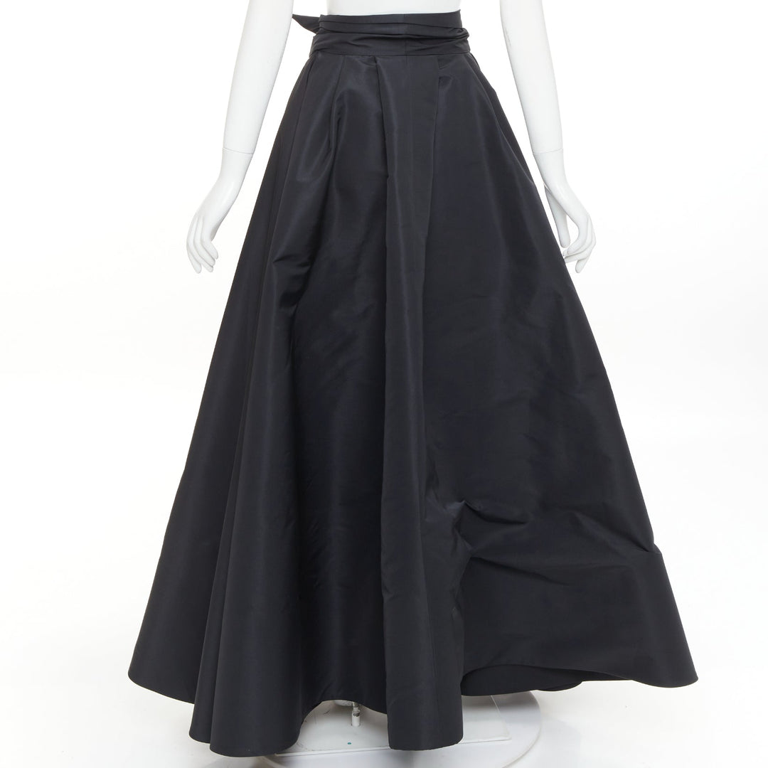 ALEXANDRE VAUTHIER COUTURE Runway black structured duchess satin train skirt