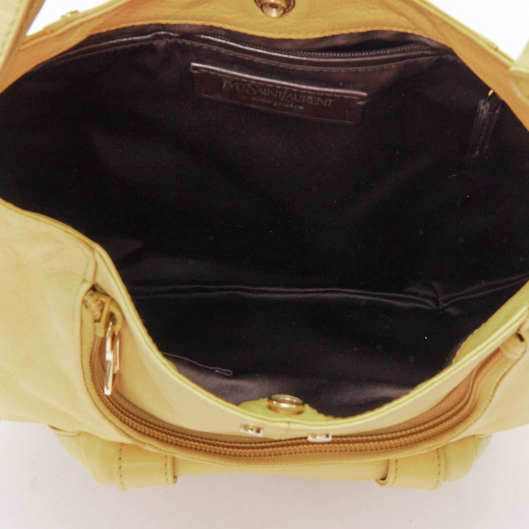 YVES SAINT LAURENT Mombasa butter yellow black horn shoulder bag