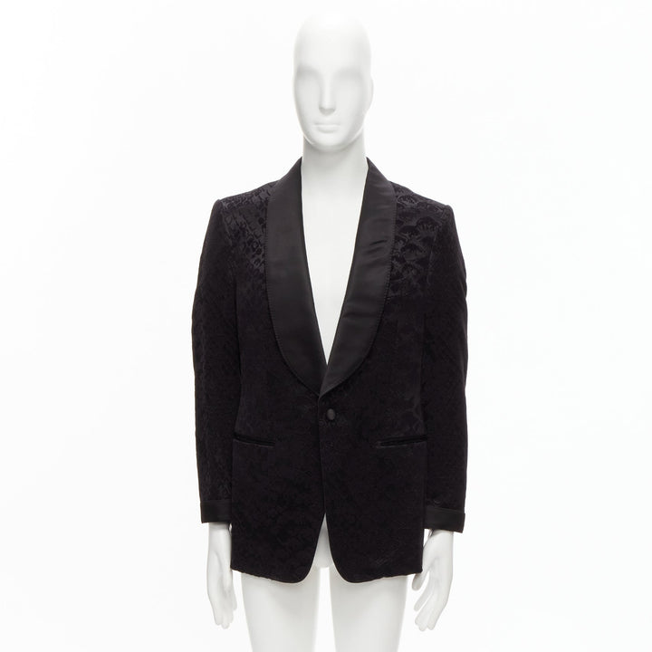 Male mannequin wearing Tom Ford by Tom Ford Black Polyamide Men Blazers in Size EU50 | Available at JHROP