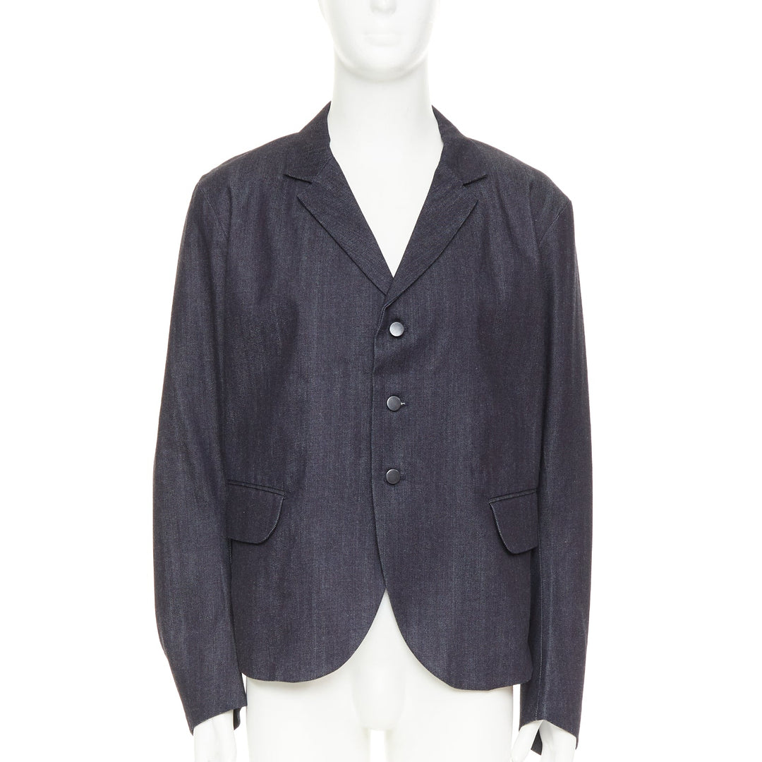 NEMETH Christopher Nemeth indigo blue cotton flap pockets boxy blazer jacket L